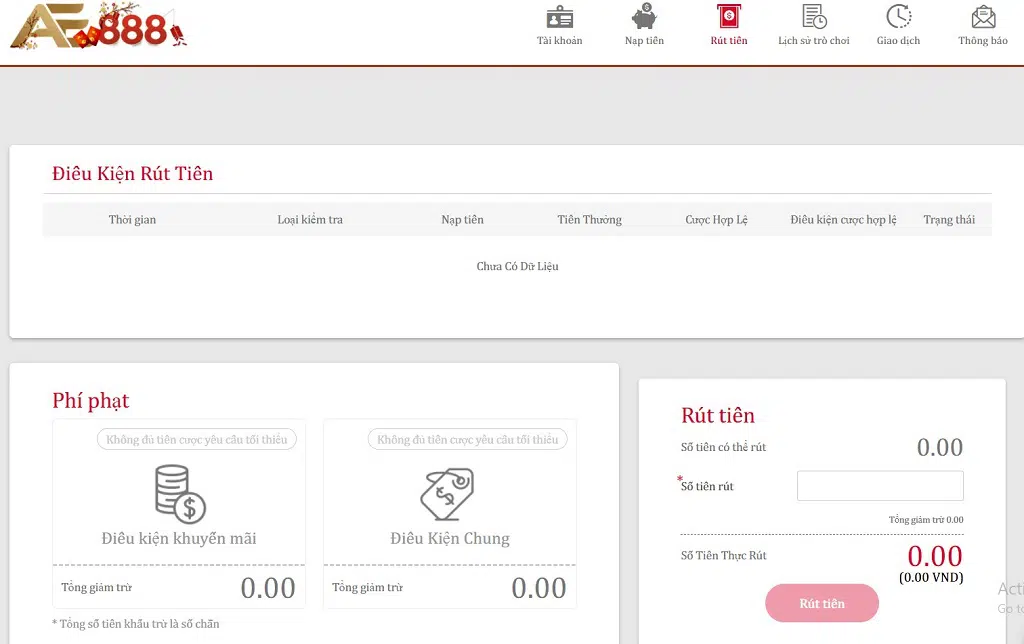 Cách rút tiền tại Nhà cái AE888