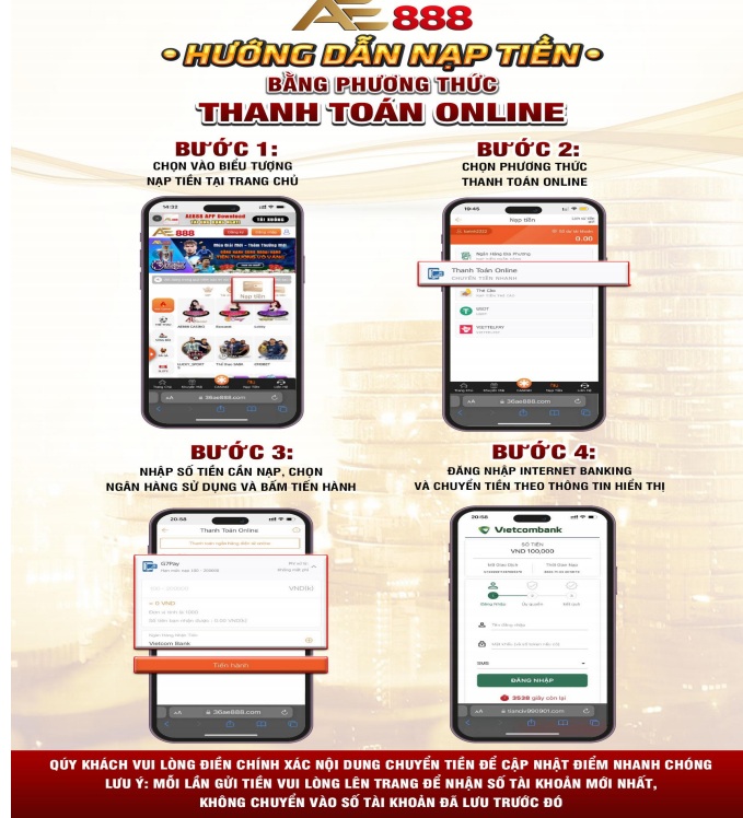 Nạp tiền AE888 bằng Thanh toán Online