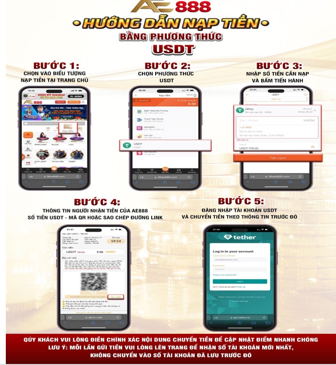 Nạp tiền AE888 bằng Usdt