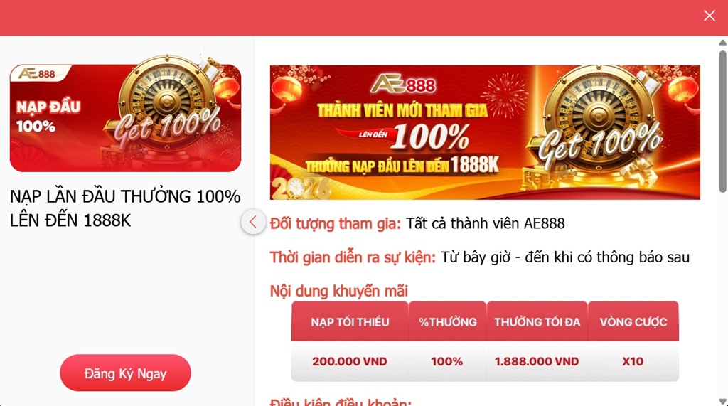 Khuyến Mãi Nạp đầu tại AE888