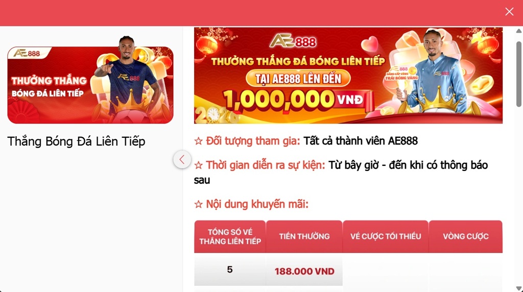 Khuyến Mãi Thể Thao tại AE888