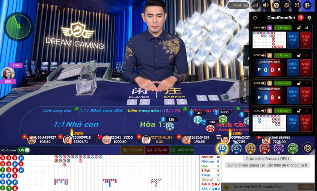 Giao diện Casino Baccarat tại AE888