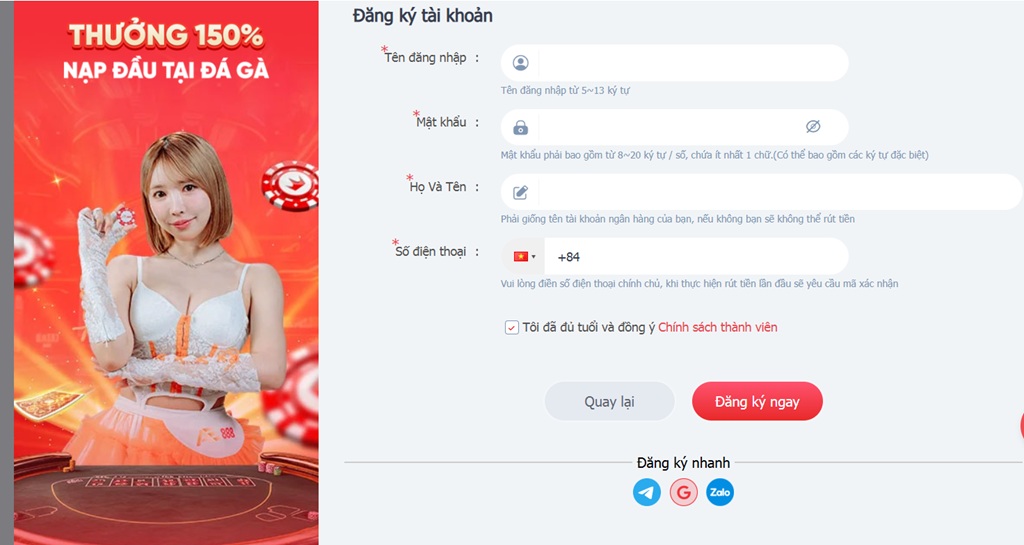 Cách đăng ký tài khoản SV388 tại AE888